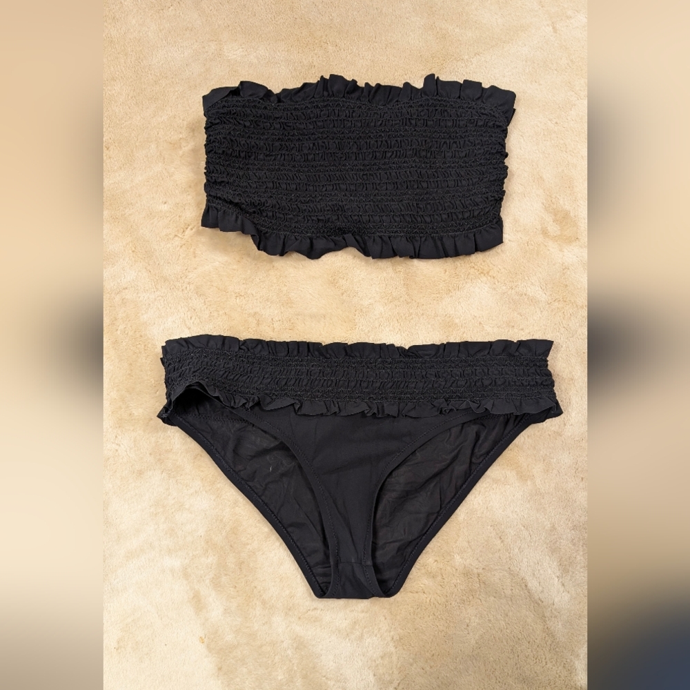Tory Burch Black Ruffle Bikini Set